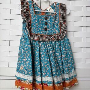 Wildflowers Blue and Orange Floral Dress